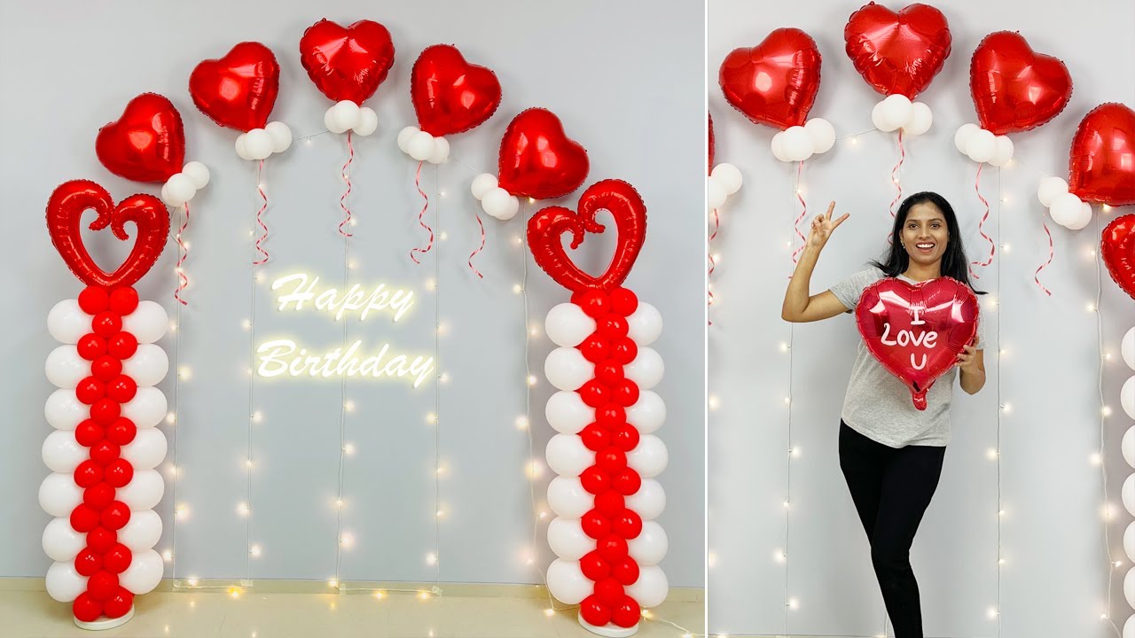 Heart shaped foil balloon decoration game activity rent in Hyderabad